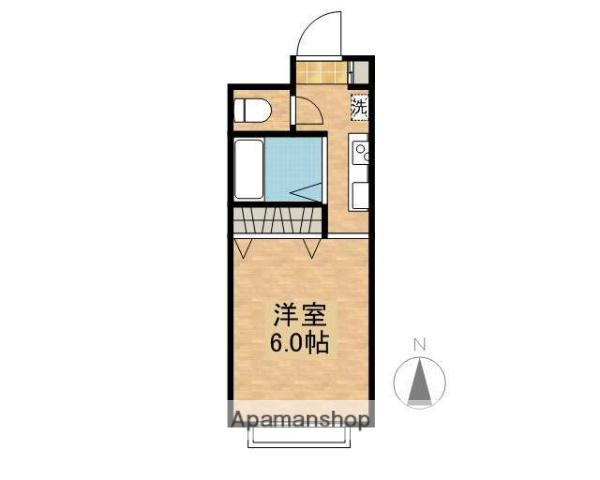 サンライフ都城Ⅰ(1K/2階)の間取り写真