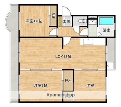 野崎マンション(3LDK/4階)の間取り写真