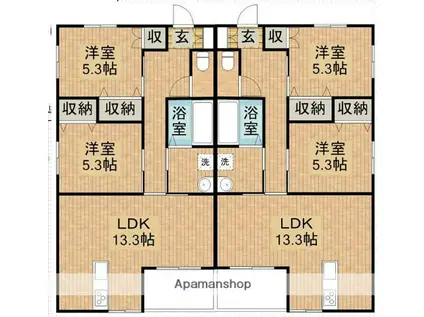 グラムハウス壱番館(2LDK/2階)の間取り写真