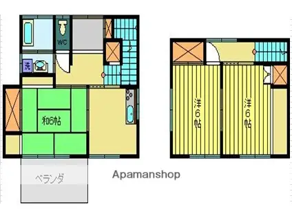 日豊本線 都城駅 バス乗車時間：5分 上川東バス停で下車 徒歩5分 2階建 築36年(3DK)の間取り写真