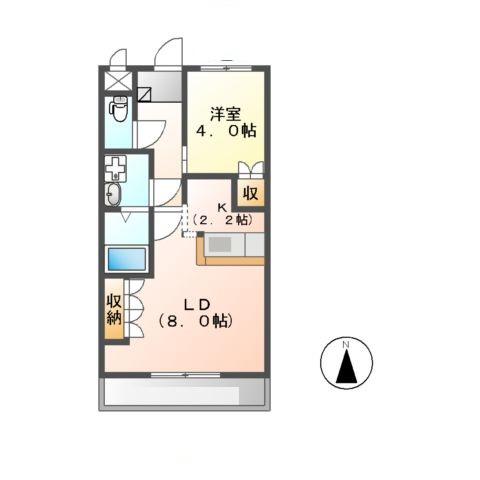 サンタプレイス(1LDK/2階)の間取り写真