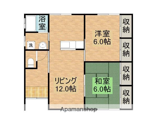 日豊本線 西都城駅 バス乗車時間：5分 志比田バス停で下車 徒歩1分 1階建 築25年(2LDK)の間取り写真