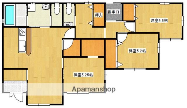 宮崎県都城市 1階建 築10年(3LDK)の間取り写真