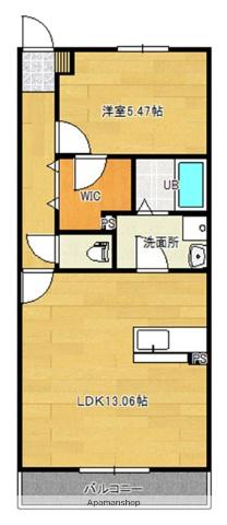フローリアン早水(1LDK/3階)の間取り写真