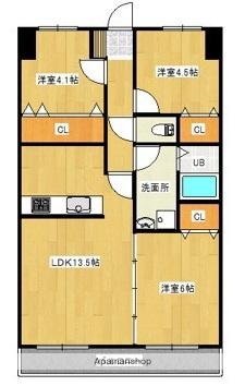 日豊本線 都城駅 徒歩4分 8階建 築8年(3LDK/8階)の間取り写真