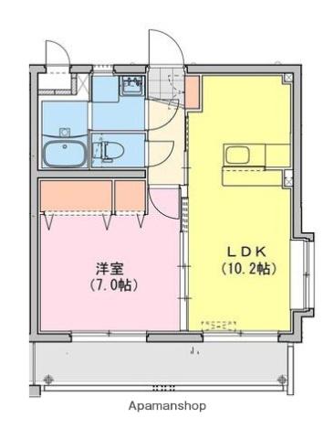 M10.牟田町Ⅰ(1LDK/4階)の間取り写真