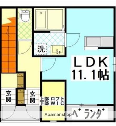 クローバーハイツ上川東(ワンルーム/1階)の間取り写真