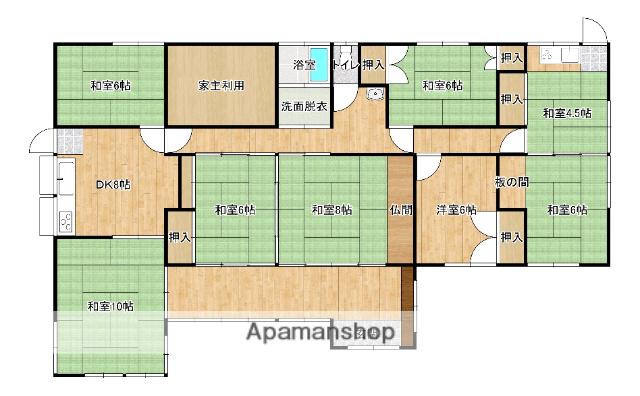 日豊本線 都城駅 バス乗車時間：20分 中郷中学校バス停で下車 徒歩3分 1階建 築34年(7DK)の間取り写真