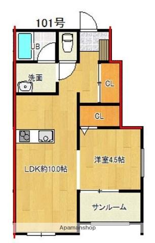 SIPULIA・B・C(1LDK/1階)の間取り写真