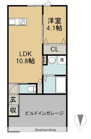 高城町アパートA棟(1LDK/1階)の間取り写真