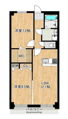 CREST LINK(2LDK/7階)の間取り写真