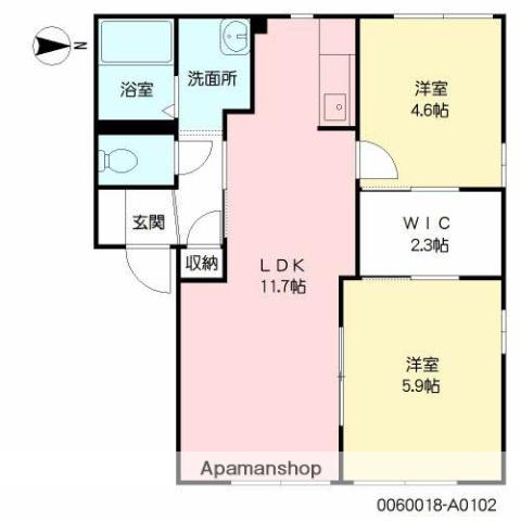 プラムハイツ 壱番館(2LDK/1階)の間取り写真