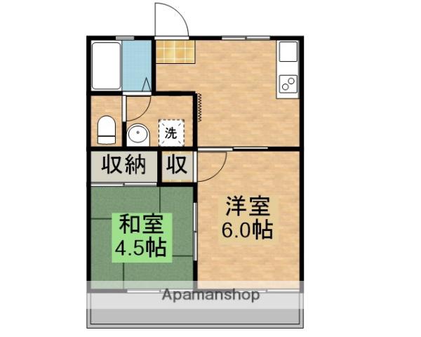 コーポリバー(2DK/2階)の間取り写真