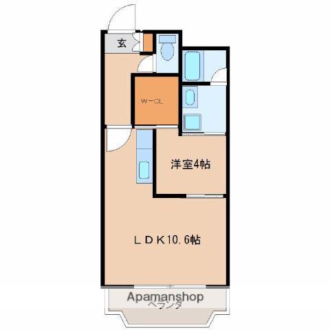 ソラーレ霧島(1LDK/6階)の間取り写真