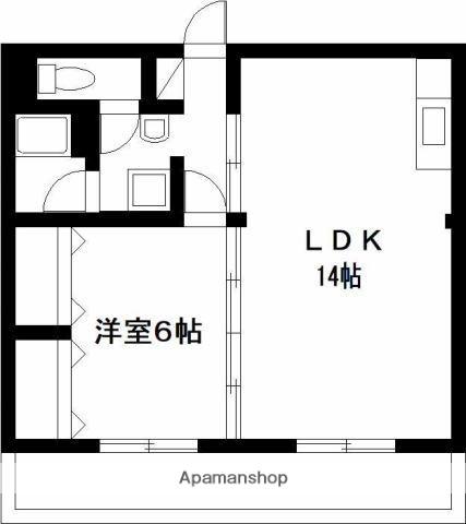 KTビル(1LDK/4階)の間取り写真