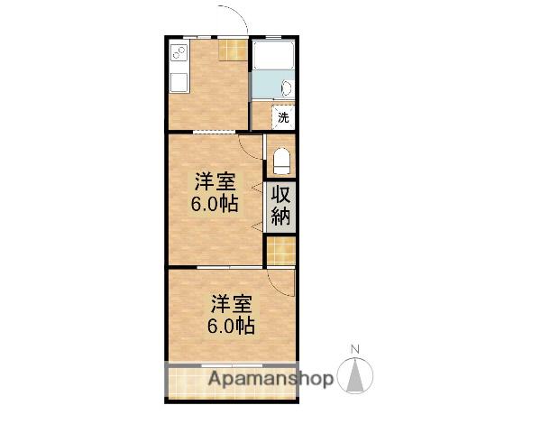 マンション清光(2K/4階)の間取り写真