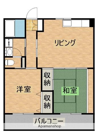 カマクラコーポ(2LDK/5階)の間取り写真