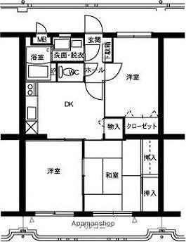 第3長友マンション(3DK/3階)の間取り写真
