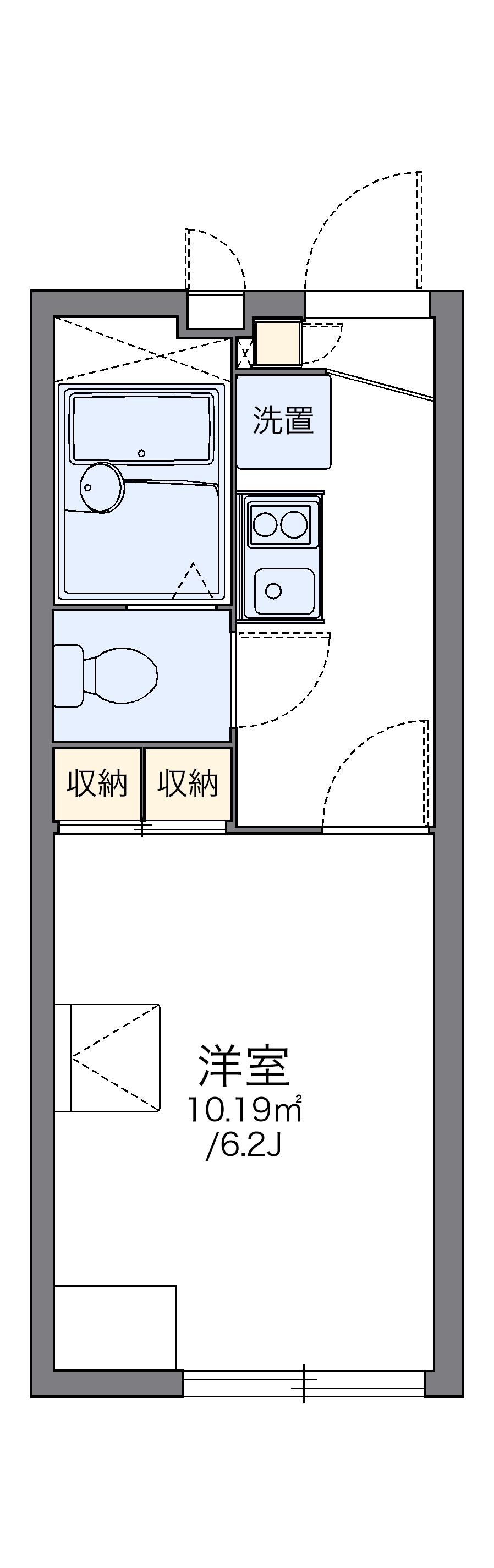 レオパレス入道(1K/2階)の間取り写真