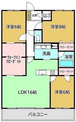 ポレスターアーバンシティ広島(3LDK/11階)の間取り写真