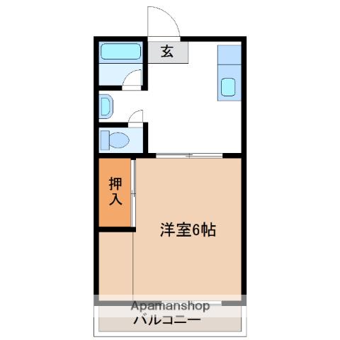 BLOCASAHI(1K/4階)の間取り写真