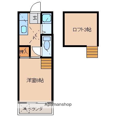 コンフォート岡(1K/2階)の間取り写真