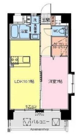 カタリナアパートメント(1LDK/7階)の間取り写真