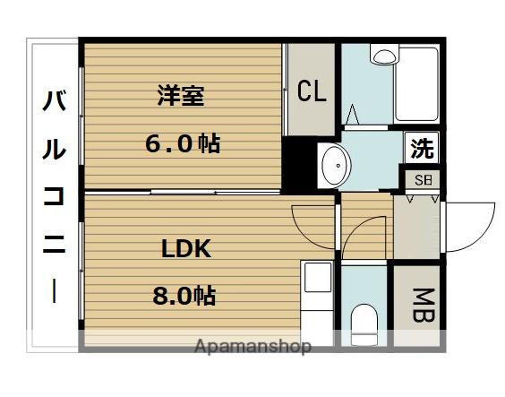 カーサ・レバンテ(1LDK/4階)の間取り写真