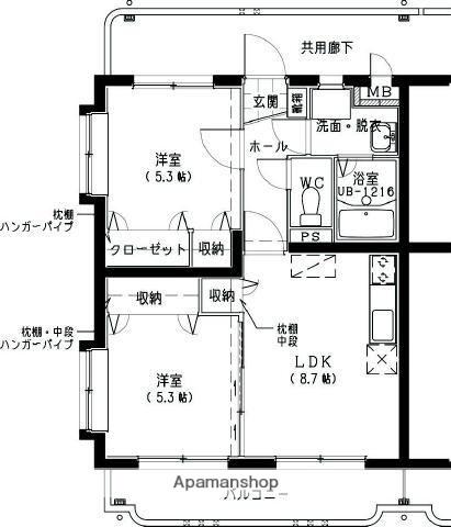 ユーミーSAKURA(2LDK/2階)の間取り写真