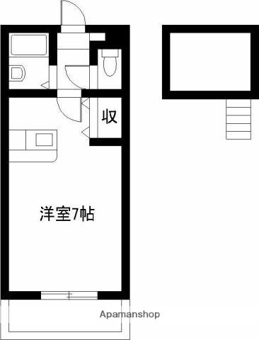 エレガンス小松B(ワンルーム/2階)の間取り写真