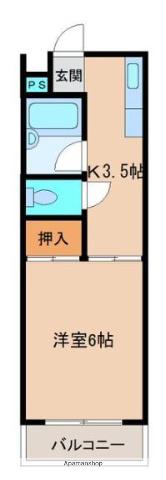 上野コーポ(1K/3階)の間取り写真