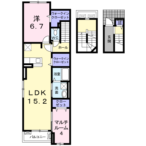 エクセル ジエイド(2LDK/3階)の間取り写真