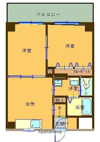 デュアルカーサ横町(2DK/5階)の間取り写真