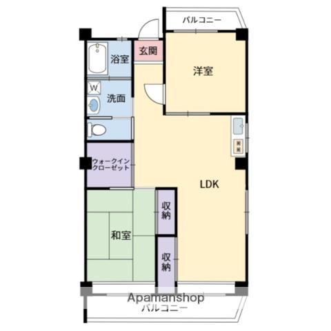 矢野ビル(2LDK/3階)の間取り写真