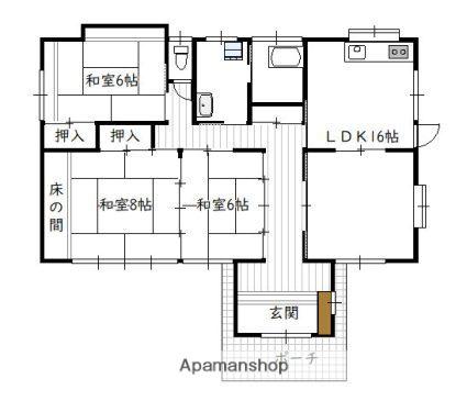 日南線 宮崎駅 バス乗車時間：33分 生目台西４丁目バス停で下車 徒歩2分 1階建 築30年(3LDK)の間取り写真