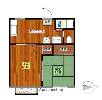 月見台コーポ(2DK/2階)の間取り写真