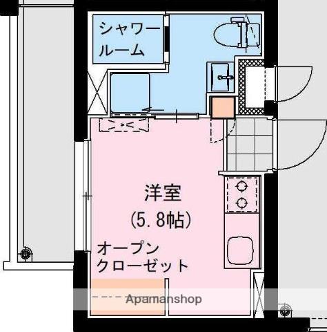 THE ROCK APT(1K/3階)の間取り写真