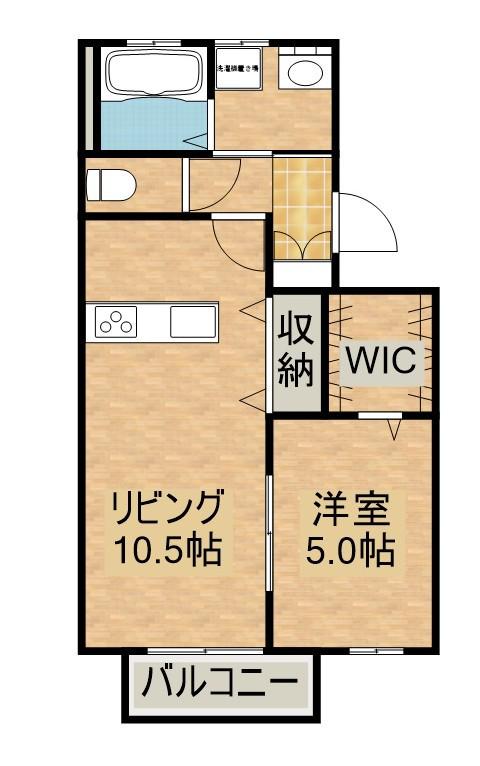 グランピア源藤(1LDK/1階)の間取り写真