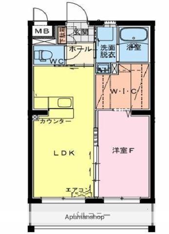 LUTORIINE(1LDK/2階)の間取り写真