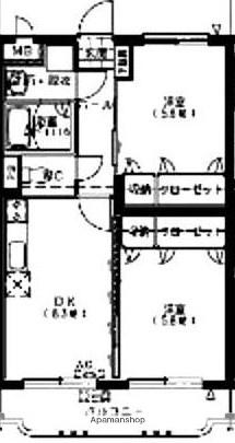 フェニックスマンション(2DK/3階)の間取り写真