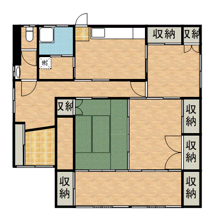 宮崎空港線 田吉駅 徒歩8分 1階建 築51年(3DK)の間取り写真