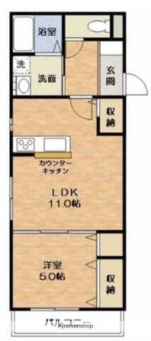 マリベールASAHI(1LDK/1階)の間取り写真