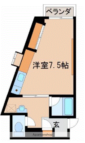 マトリクス(ワンルーム/2階)の間取り写真