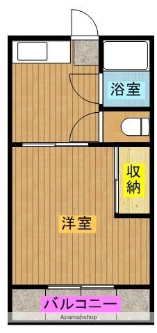 アルカコンネ成富(1K/2階)の間取り写真