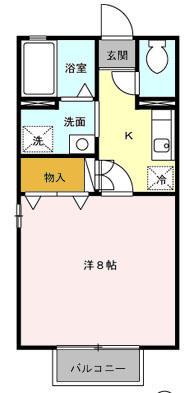 クレールメゾン(1K/1階)の間取り写真