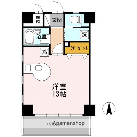 シティウィング(ワンルーム/4階)の間取り写真