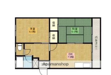 宇田ハイツ(2DK/1階)の間取り写真