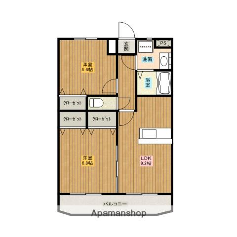 S・ASAGIRI(2LDK/4階)の間取り写真