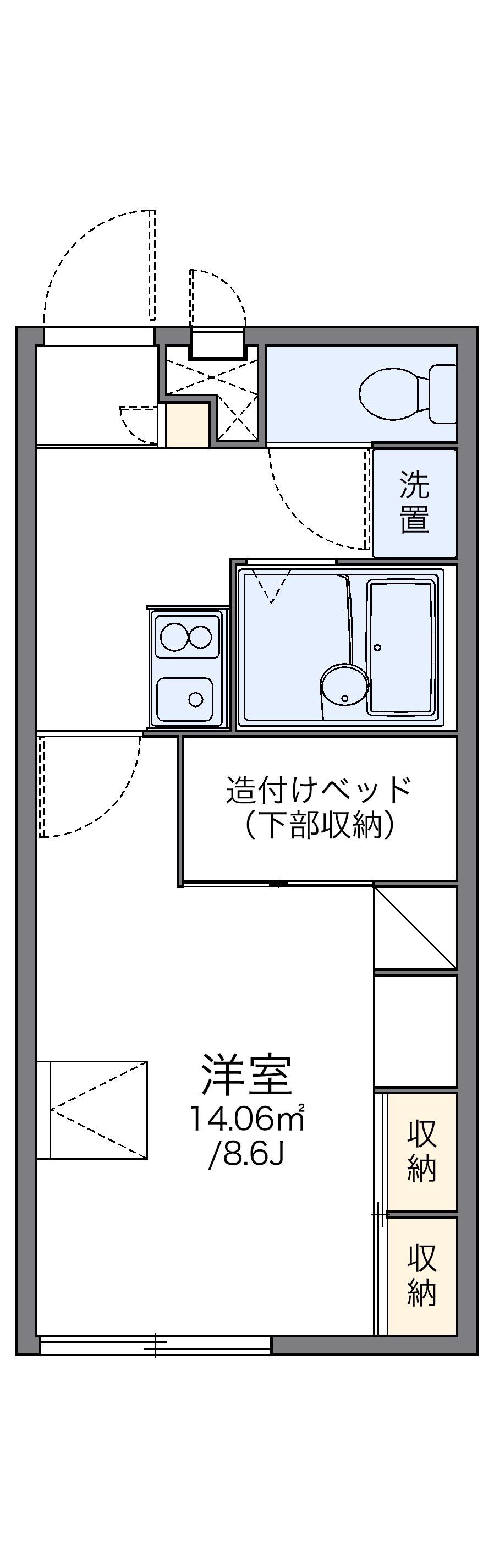 レオパレスグランデ(1K/1階)の間取り写真