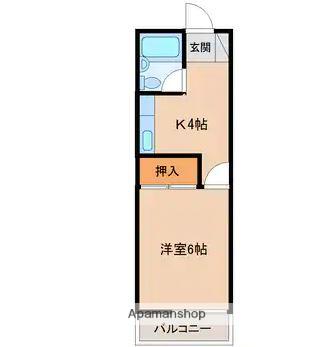 ノリケイコーポ(1K/2階)の間取り写真